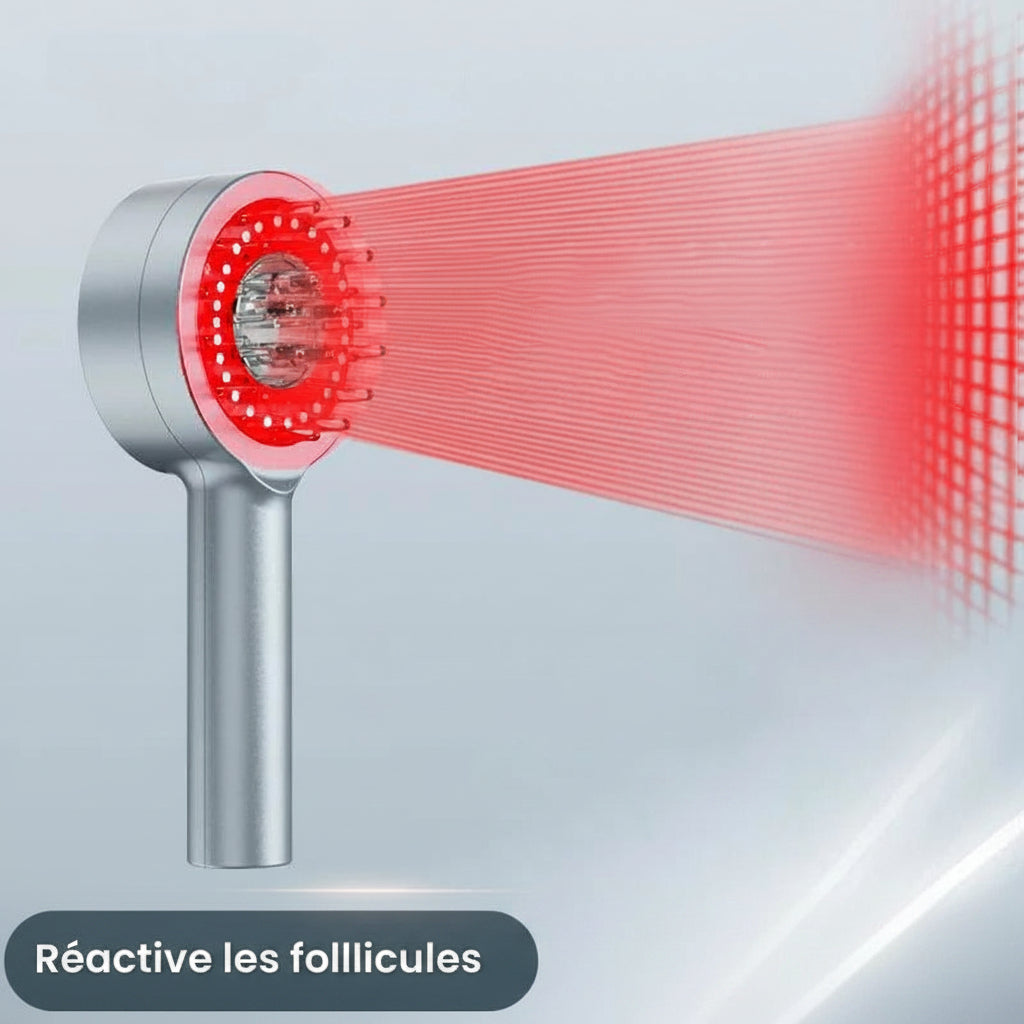 Brosse Vitalité Folliculaire™ – Photothérapie & Massage du Cuir Chevelu follicule 