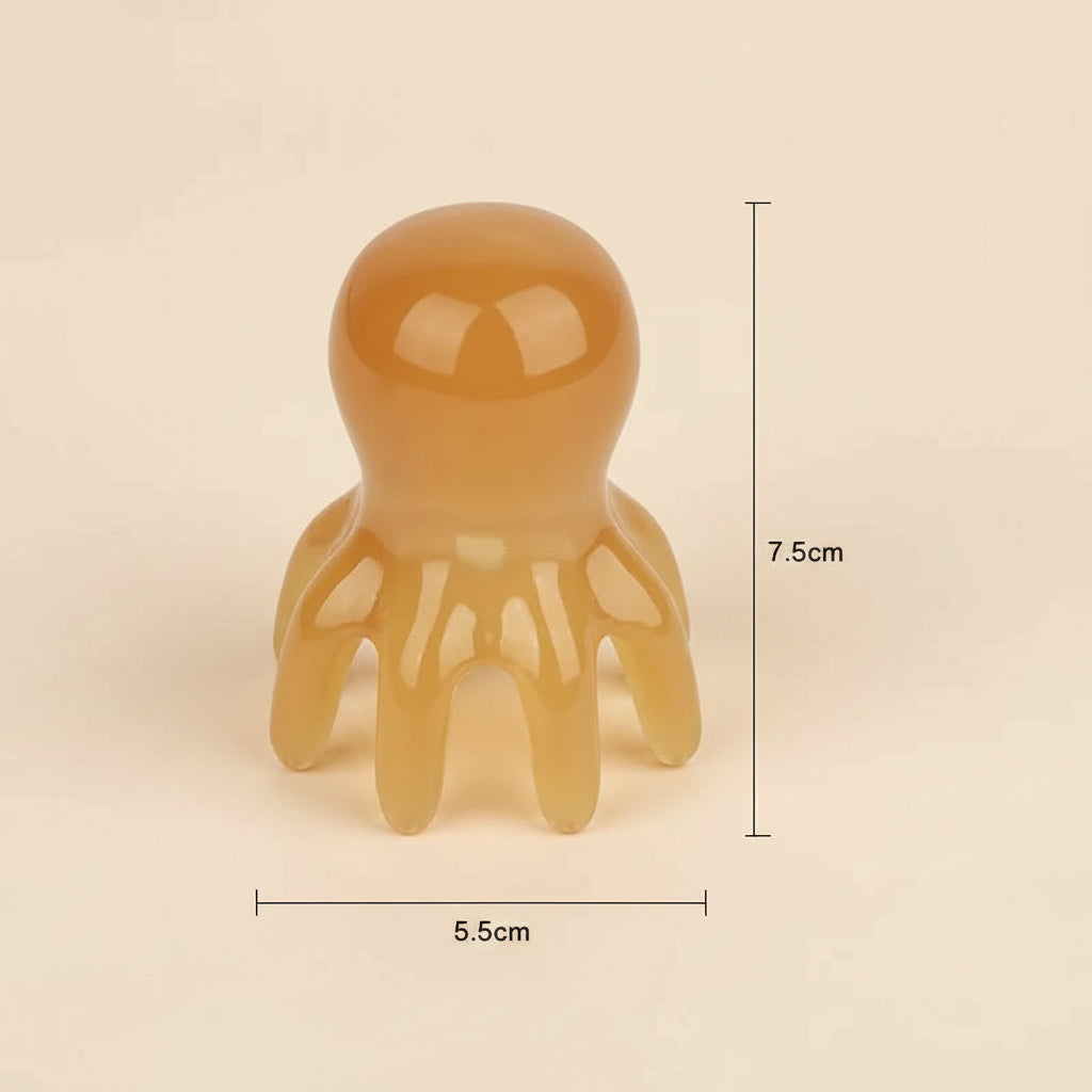Octopus Meridian™ – Peigne de Massage du Cuir Chevelu jaune