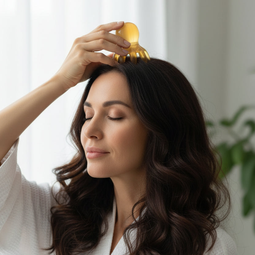 Octopus Meridian™ – Peigne de Massage du Cuir Chevelu souple