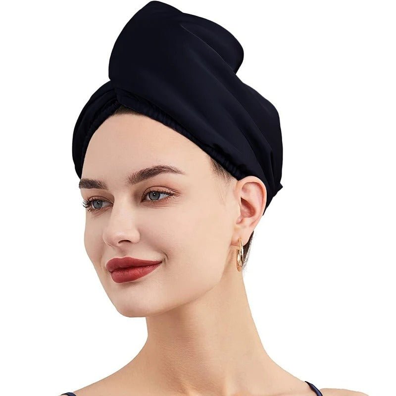 Bonnet double face microfibre et satin noir