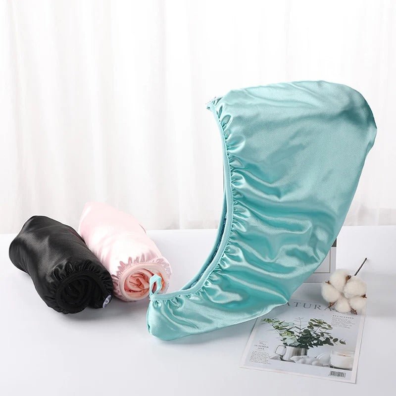 Bonnet double face microfibre et satin vert