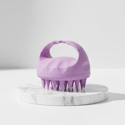 Brosse de Massage Silicone Anti‑Chute & Stimulation Capillaire violet