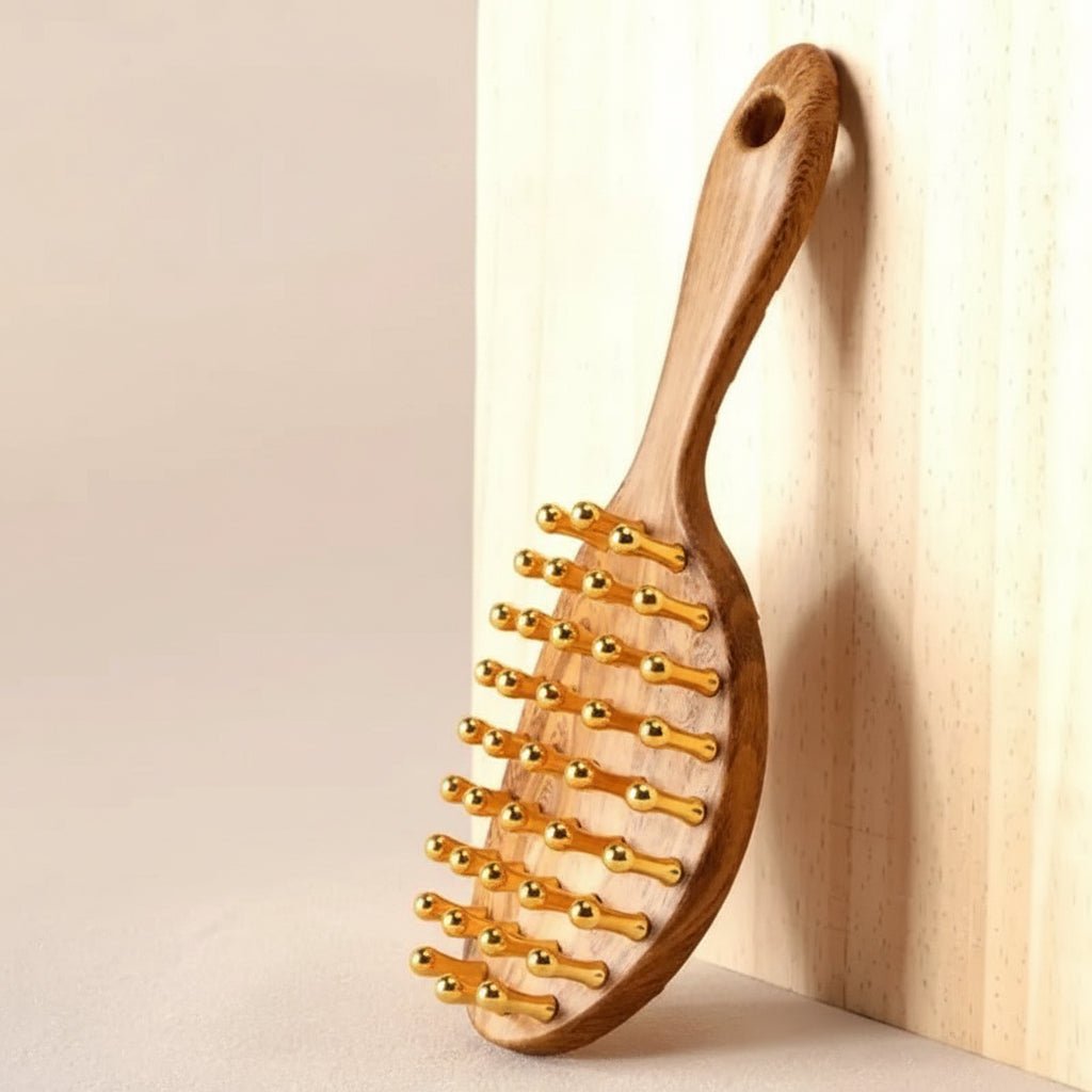 Brosse énergétique anti‑chute &amp; stimulation capillaire pour femme