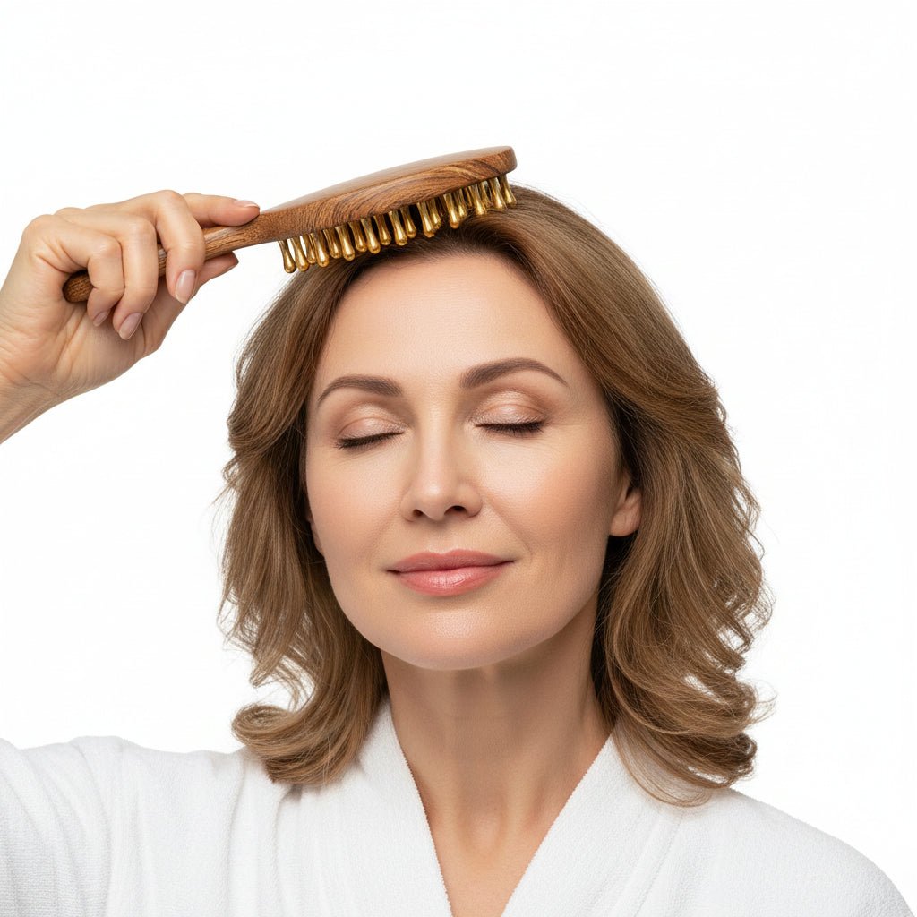 Brosse énergétique anti‑chute &amp; stimulation capillaire