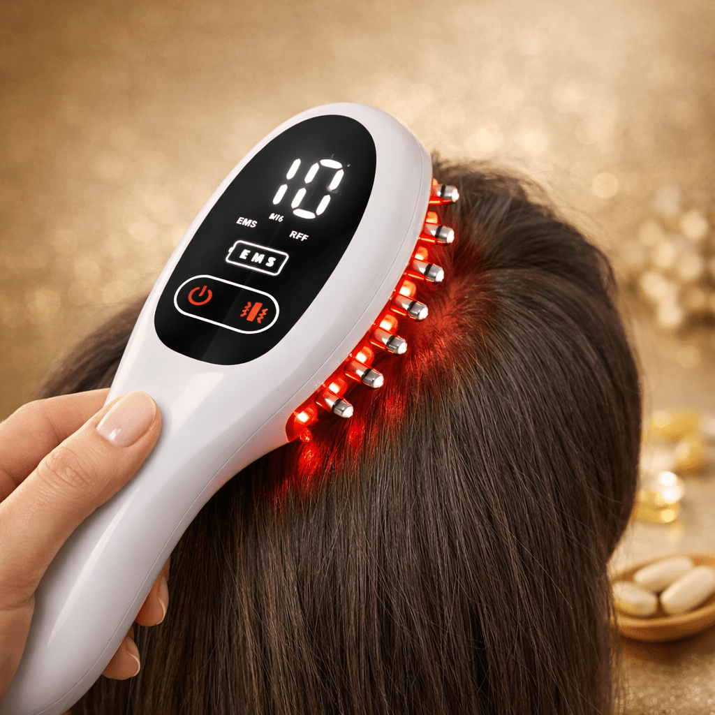 Brosse Laser Anti-Chute Cheveux Femme | Technologie LLLT
