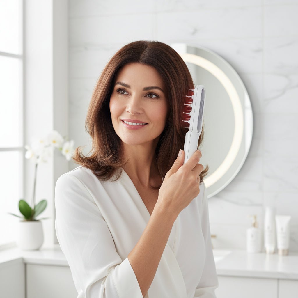 Brosse Thérapeutique : Stimulation Photonique & Micro-courants Anti-Chute