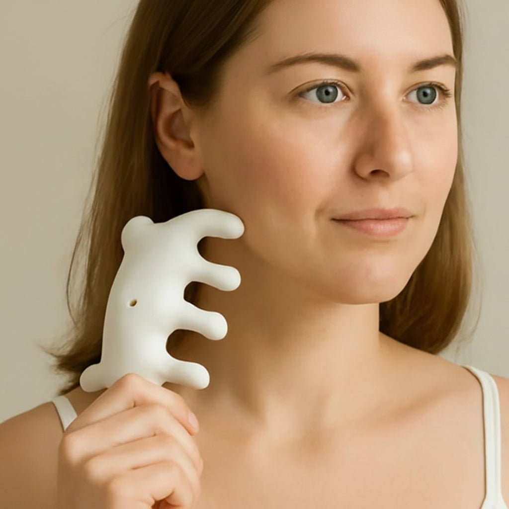 Brosse thérapeutique en céramique pour cuir chevelu – Anti‑chute hormonale &amp; stimulation capillaire