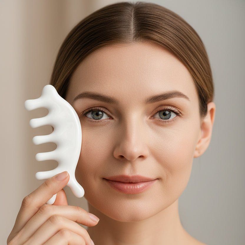 Dolphin Ceramic™ – Peigne de Massage Thérapeutique en Céramique blanc