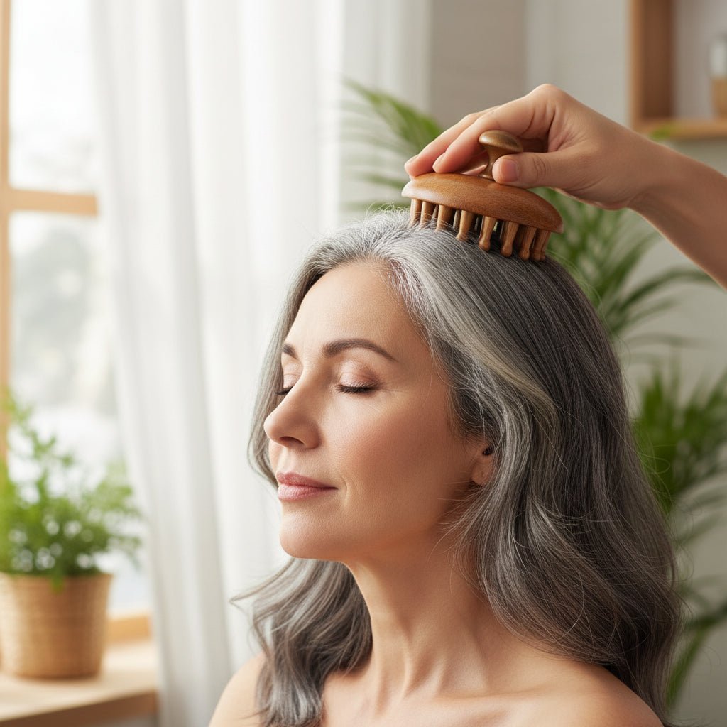 Peigne de Massage Multifonctionnel en Bois noir