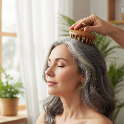 Peigne de Massage Multifonctionnel en Bois noir