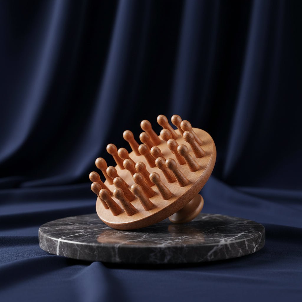 Peigne de Massage Multifonctionnel en Bois cuir chevelu