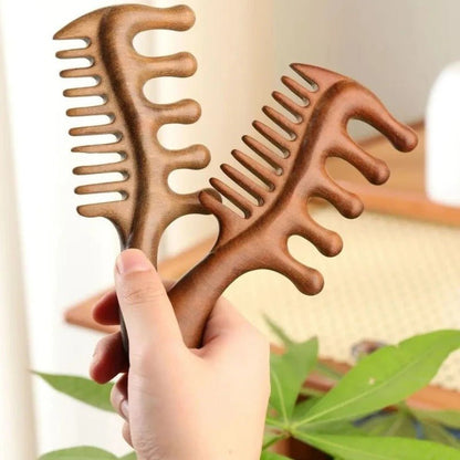 Peigne de Massage Multifonctionnel en Bois –  Repousse capillaire solution