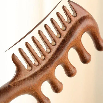 Peigne de Massage Multifonctionnel en Bois –  Repousse capillaire caractéristique