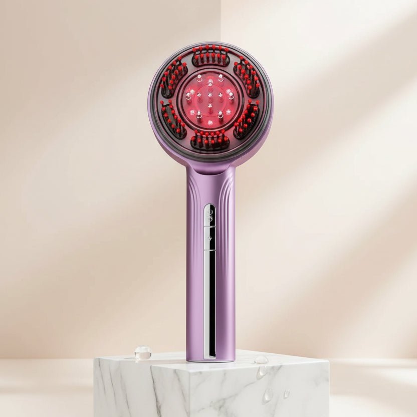 Brosse Masseur EMS & Lumière Rouge couleur violet